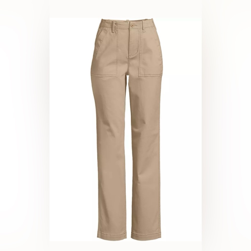 Lands' End Women’s High Rise Chino Utility Straight Leg Pants